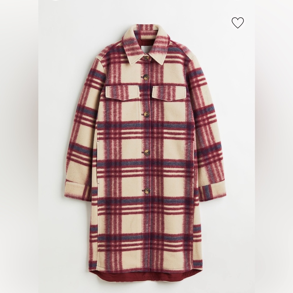 H&M long shacket size large nwot